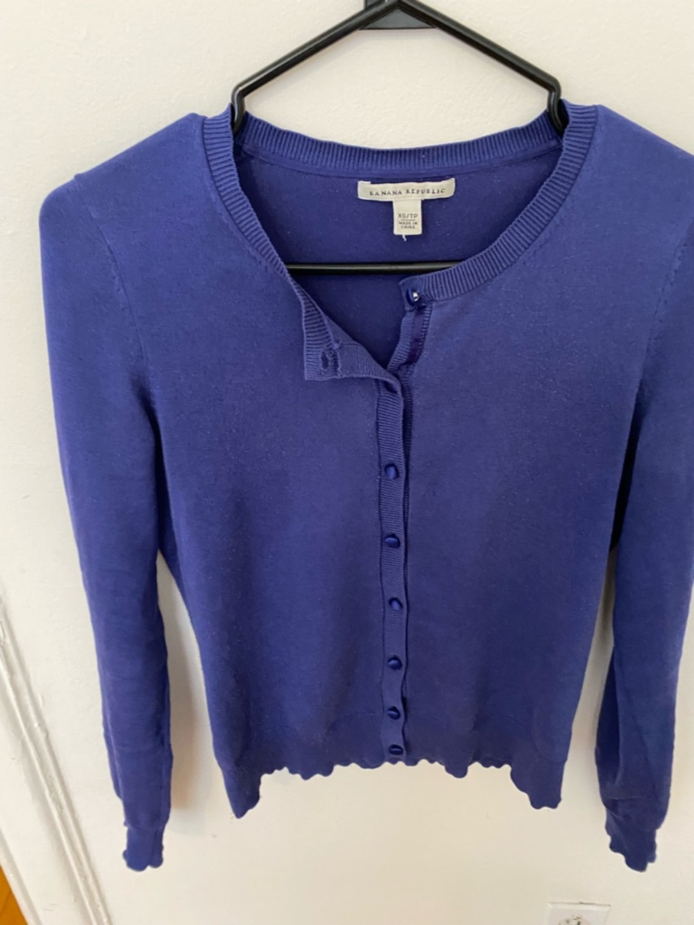 Banana Republic Cobalt Blue Crewneck Button Cardigan